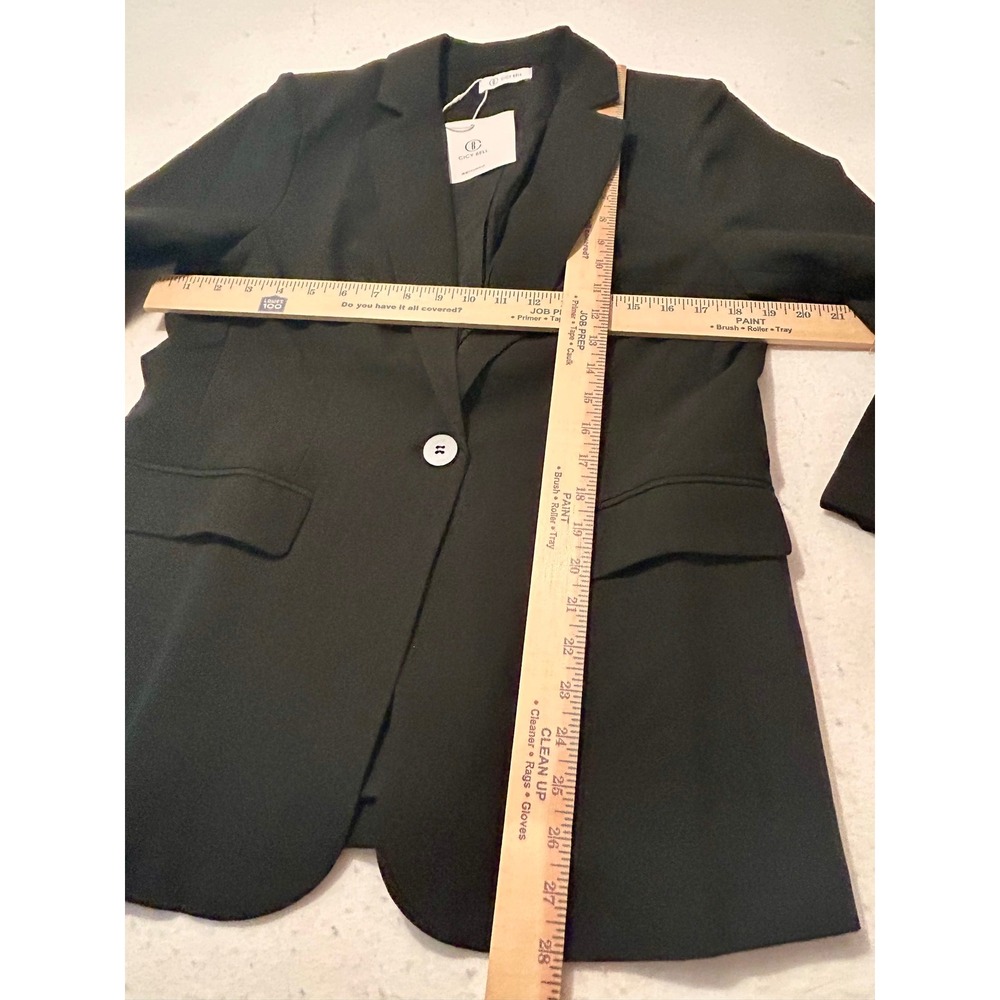 Cicy Bell Womens Casual Blazer Notch Lapel Single Button Jacket Black Large - Picture 4 of 7